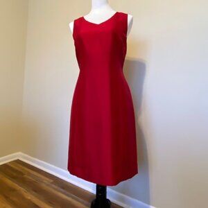 Ann Taylor Red Silk Dress, Sleeveless, Size 4